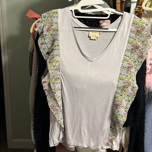 Anthropologie Vanessa & Virginia Blue Ruffle Top